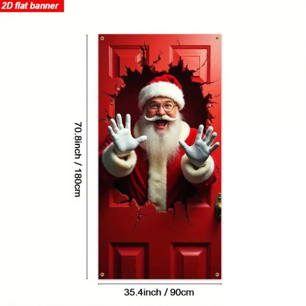 ✨⏳Only $11.99 Last Day Promotion🎄Christmas Santa Door Cover - Front Door Banner Decoration for Winter Holiday Supply✨