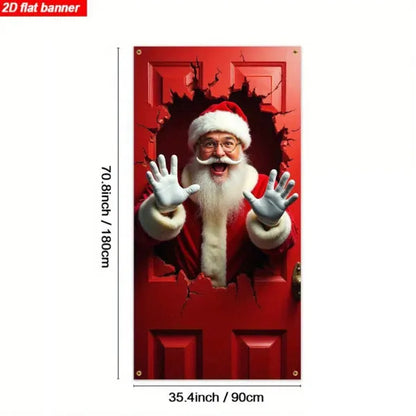 ✨⏳Only $11.99 Last Day Promotion🎄Christmas Santa Door Cover - Front Door Banner Decoration for Winter Holiday Supply✨