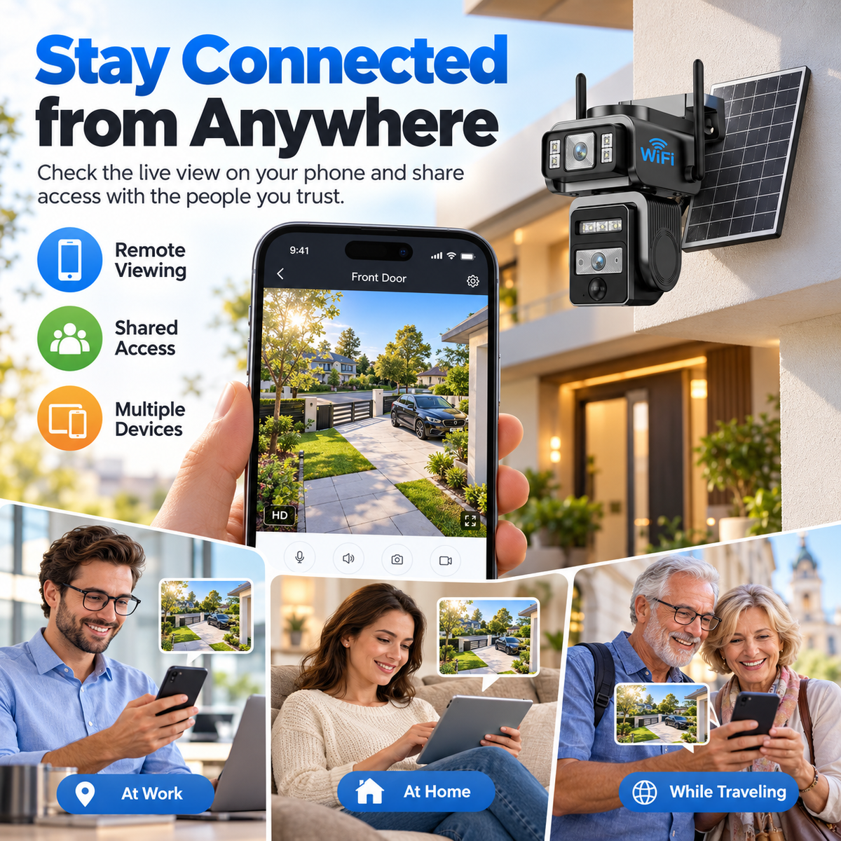 🔥Limited Time 50% OFF🔥  2K Solar WiFi Security Camera – Dual-Lens PTZ, AI Auto Tracking