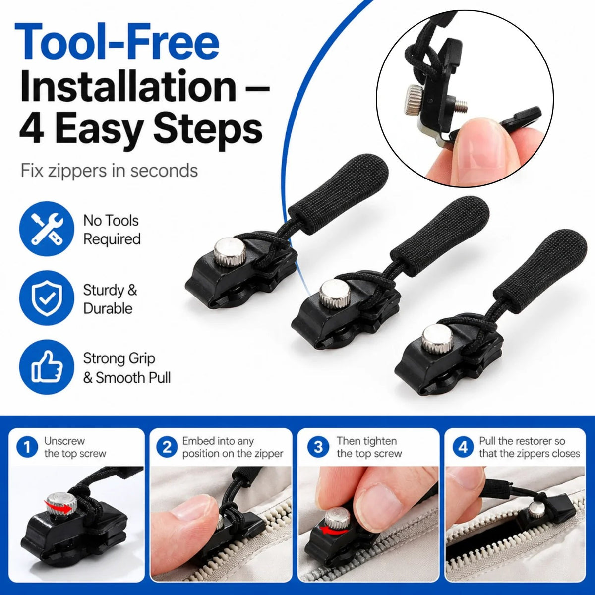 🔧 Universal Zipper Repair Tool | Instant Fix for Broken Zippers