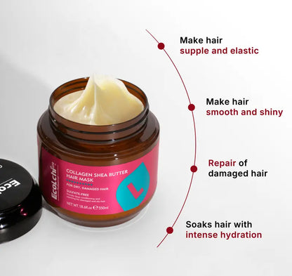 ECOLCHIPRO Collagen Shea Butter Hair Mask Deep Repair for Dry and Damaged Hair