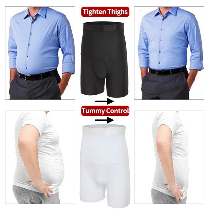 Men's High Waist Shapewear Boxer Briefs