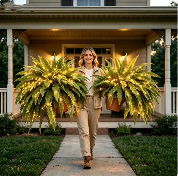 🎁Hot Sale 49% OFF🔥Extra-Large Pre-Lit Artificial Boston Fern