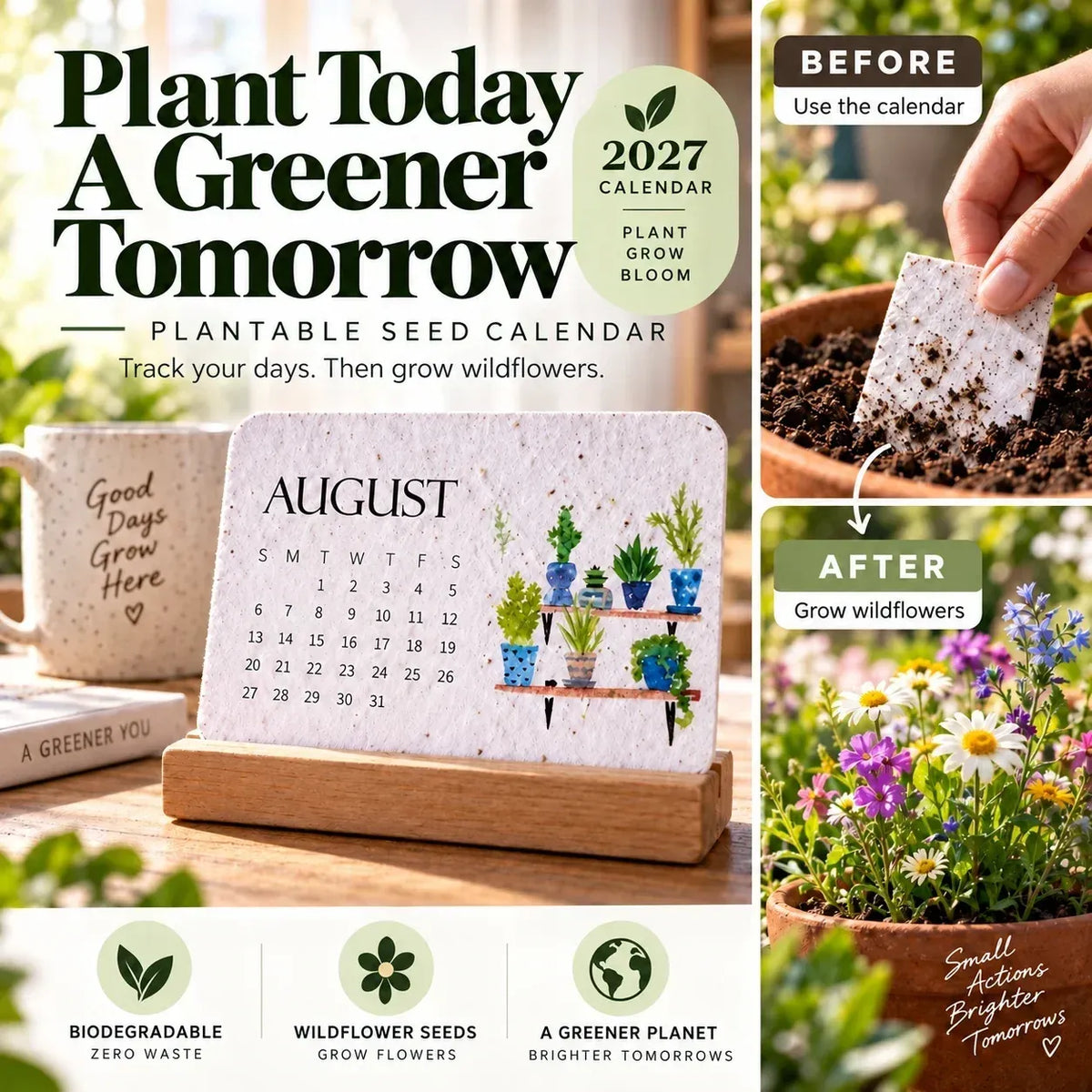 ✨⏳Only $12.99 Last Day Promotion🌱Eco-Friendly Plantable ''Timeless'' Seed Calendar 2027
