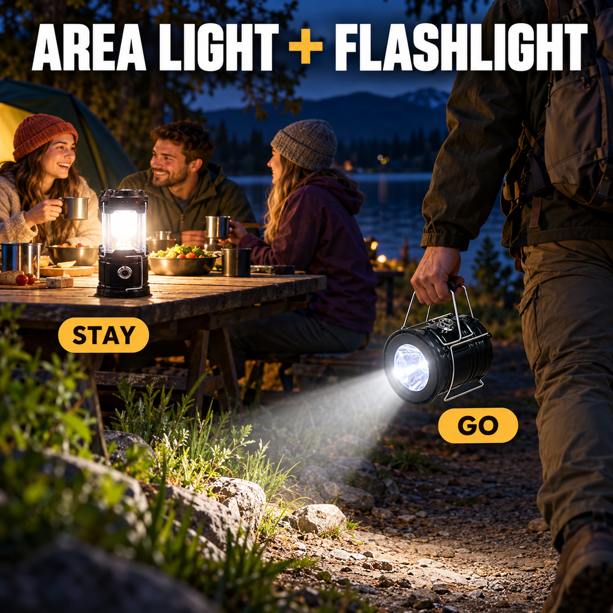 🔥 Limited Time 50% OFF🔋 Solar USB LED Camping Lantern✨ Rechargeable & Waterproof