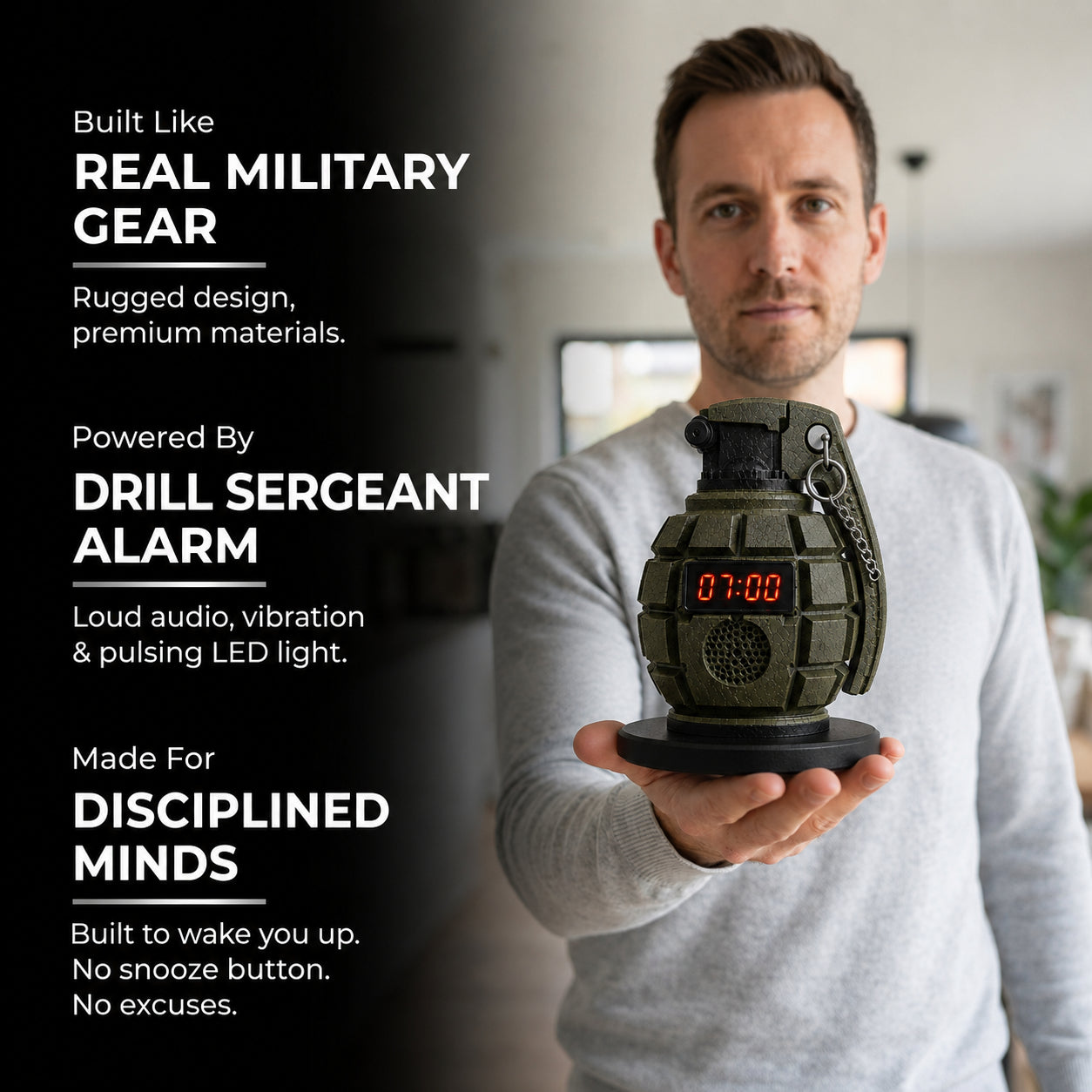Early Drill™ Grenade Alarm Clock