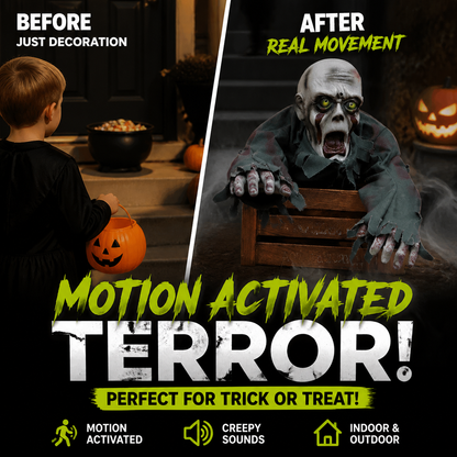 🔥 Limited-Time 50% OFF👻 Animated Crawling Halloween Ghost with Light & Sound🎃