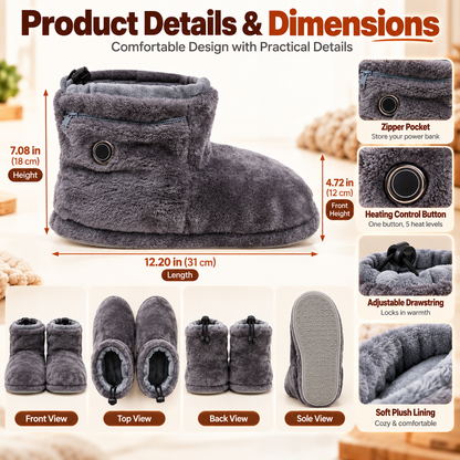 🔥Limited Time 50% OFF🔥Heated Plush Slipper Boots