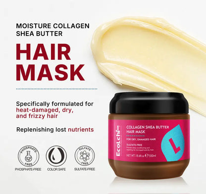 ECOLCHIPRO Collagen Shea Butter Hair Mask Deep Repair for Dry and Damaged Hair