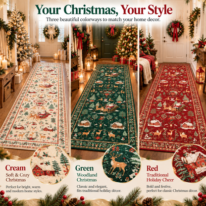 🎄 Bring Christmas Magic Home | Vintage Christmas Runner Rug – Festive Hallway & Entryway Decor