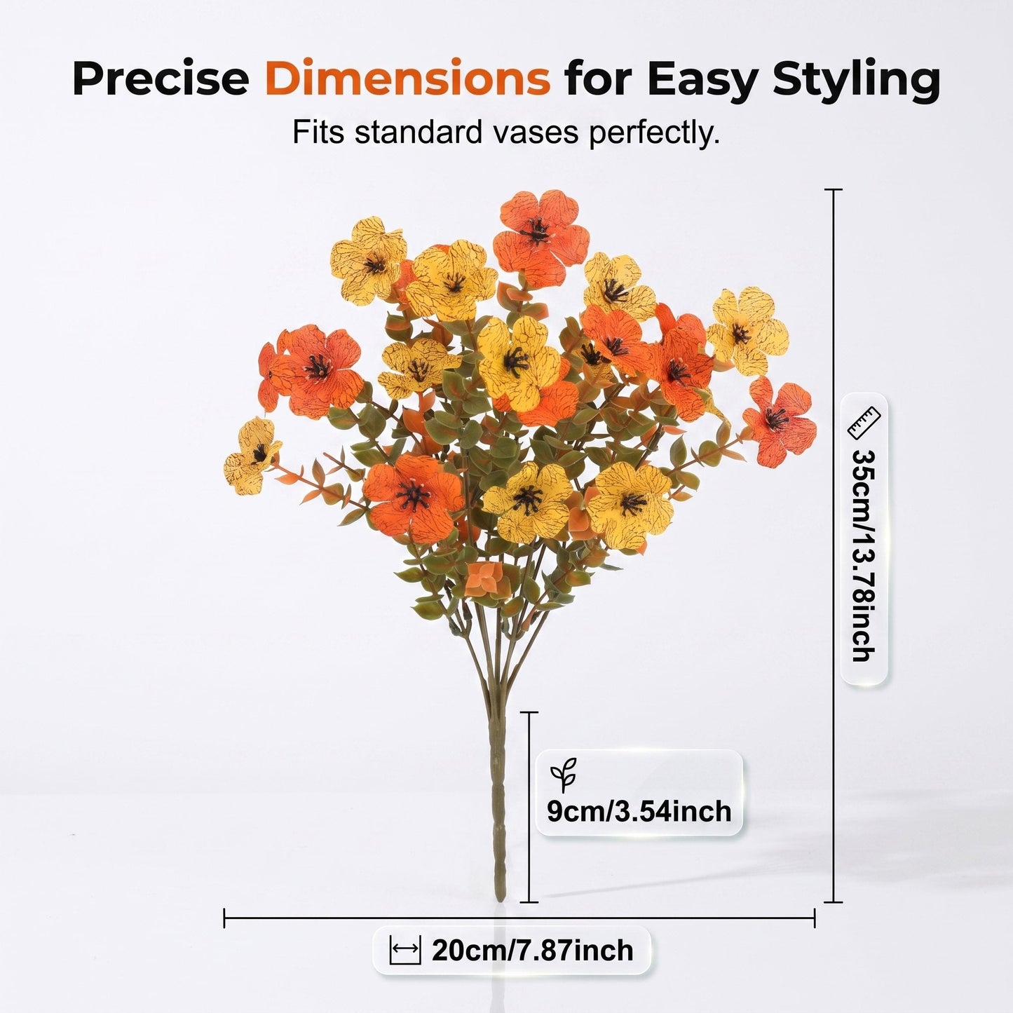 🍂🧡Artificial Autumn Violet Flower Bouquet – Weatherproof Faux Fall Floral Stems for Porch & Home