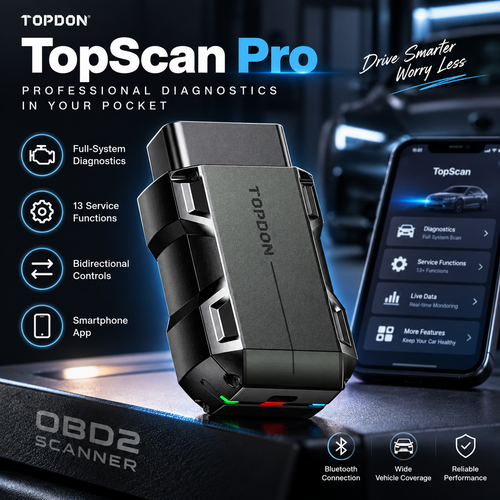 TopScan OBD2 Scanner Bluetooth Wireless Full System Diagnostic Tool