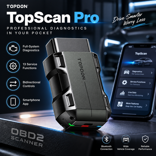TopScan OBD2 Scanner Bluetooth Wireless Full System Diagnostic Tool