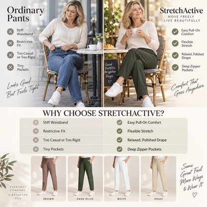 StretchActive – Women's Ultra Soft Stretch Perfect Drape Casual Pants