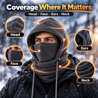 🔥2026 HOT SALE | 50K+ SOLD | 50% OFF🔥3-in-1 Winter Balaclava – Windproof Fleece, Head/Neck/Face/Ear Cover, Adjustable for Ski/Cycle🧣❄️