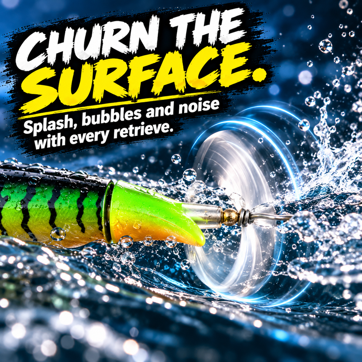 🔥50% OFF 🐟 5-Pack Rotating-Tail Topwater Lures – Long-Cast Action for Bass & Pike