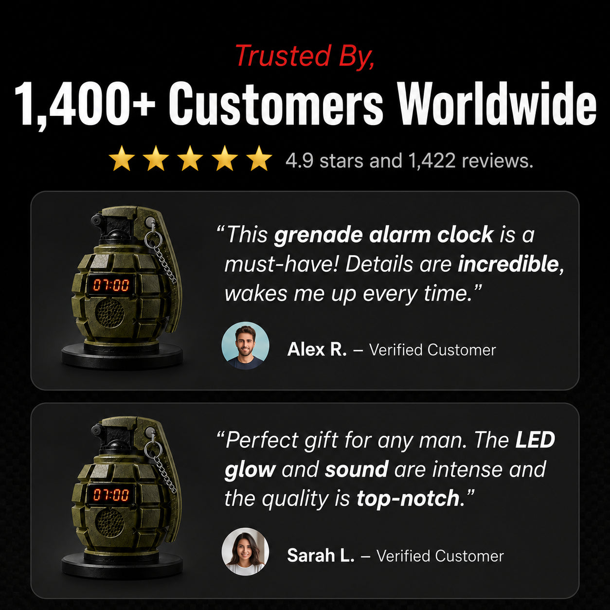 Early Drill™ Grenade Alarm Clock