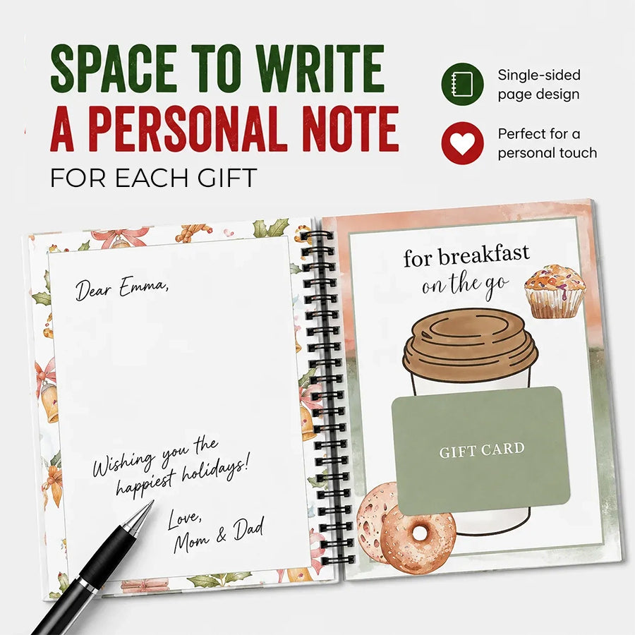🔥 Last Day 50% OFF 🔥 Christmas Gift Card Book – 12 Gift Card Pages & Personal Message Holder - zenxashop