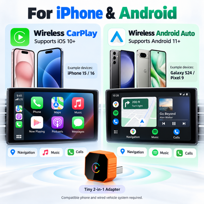 🔥 Limited Time Offer🚗2027 Wireless CarPlay Converter✨ Easy Plug & Play, No Cables Needed