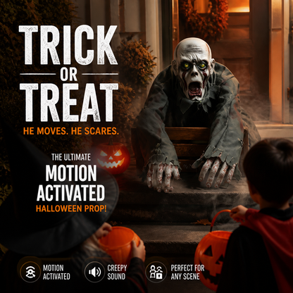 🔥 Limited-Time 50% OFF👻 Animated Crawling Halloween Ghost with Light & Sound🎃