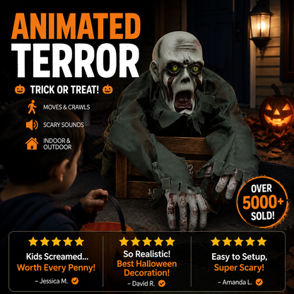 🔥 Limited-Time 50% OFF👻 Animated Crawling Halloween Ghost with Light & Sound🎃