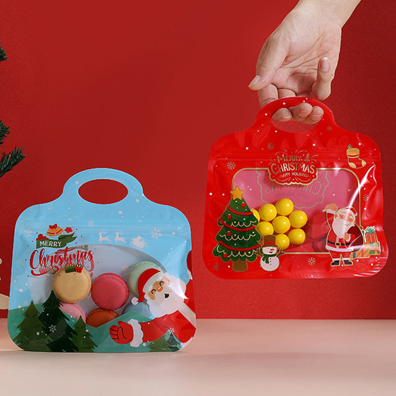 🎁Easy Fill, Easy Seal🎄 Festive Self-Seal Treat Bags – Santa & Snowman Print | Resealable, Food-Safe & Perfect for Cookies, Chocolates & Little Gifts⛄