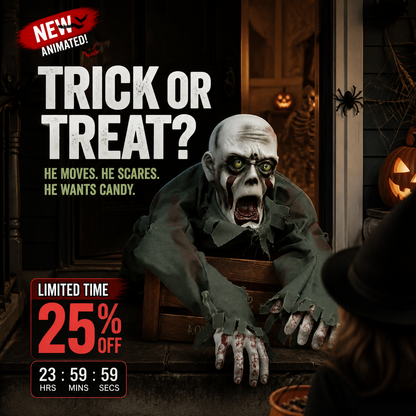 🔥 Limited-Time 50% OFF👻 Animated Crawling Halloween Ghost with Light & Sound🎃