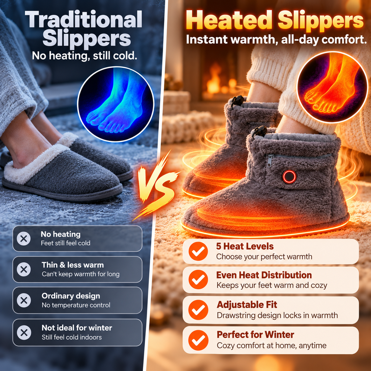 🔥Limited Time 50% OFF🔥Heated Plush Slipper Boots